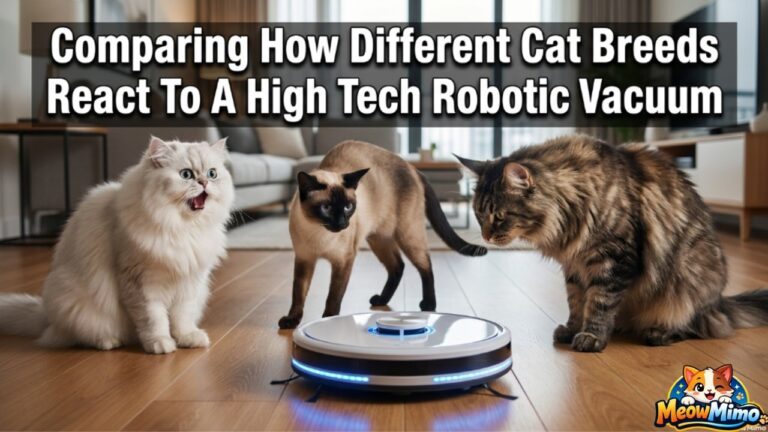 Comparing how different cat breeds react to a high tech robotic vacuum | MeowMimo